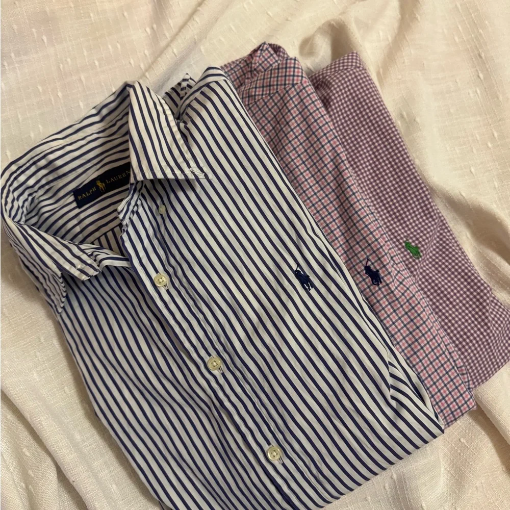 Polo by Ralph Lauren Casual Button Down Shirts Blue and Pink - Picture 3 of 3